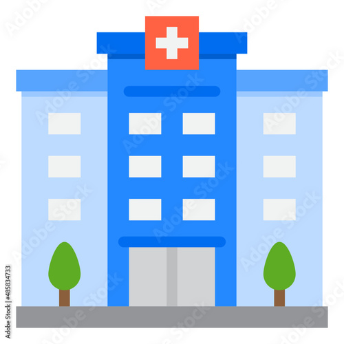 hospital building flat style icon