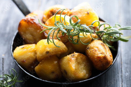 rustic golden english roasted duck fat potatoes
