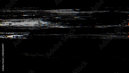 Digital glitch video screen effect. Pixelated transmission RGB static noise animation.  photo