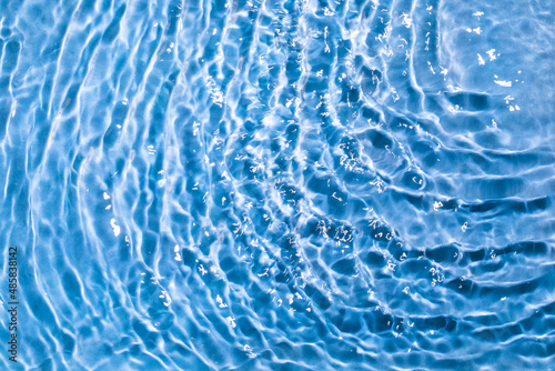 Summer blue wave abstract water background or natural fluted water texture background