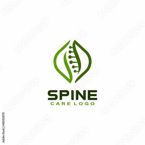 Spine logo design template, icon for science technology 