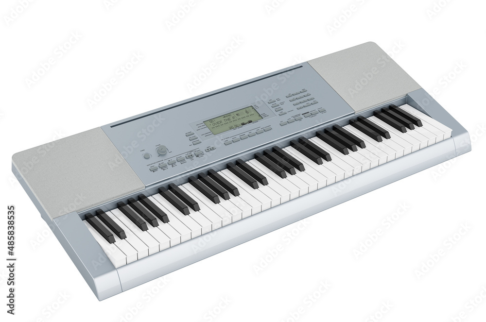 Electronic Digital Piano, Synthesizer. 3D rendering Electronic Digital Piano, Synthesizer. 3D rendering