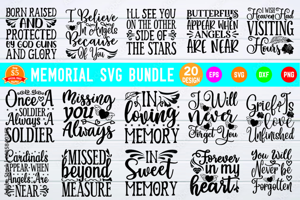 Fototapeta premium Memorial svg bundle