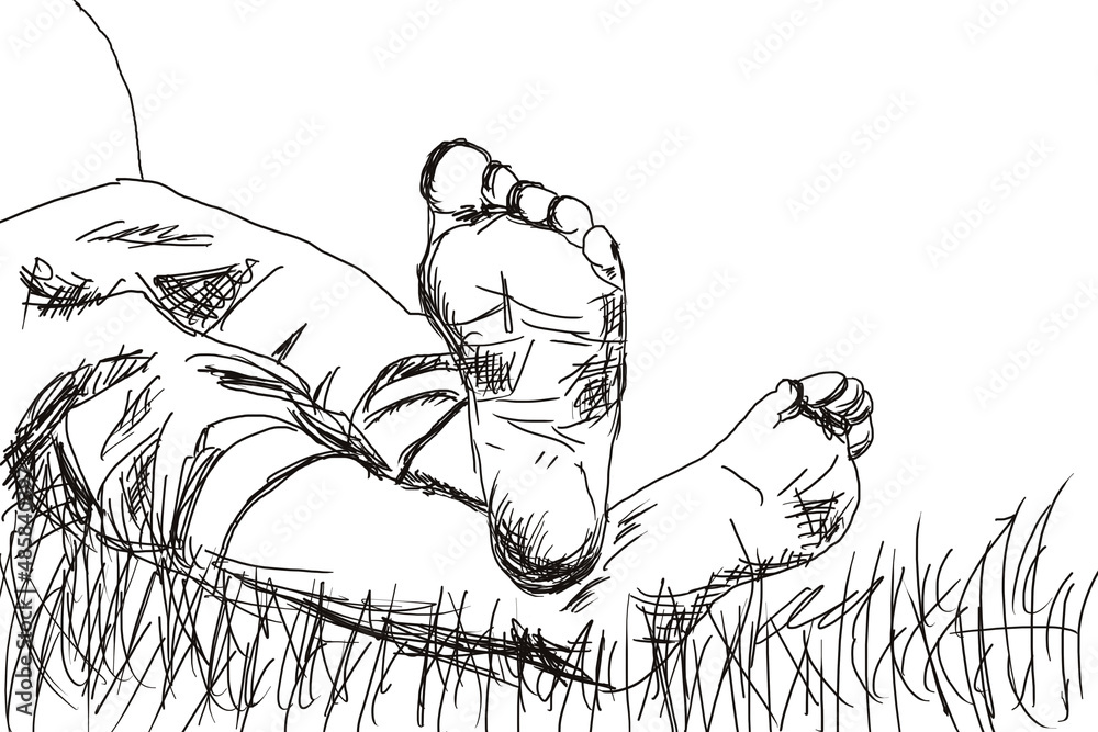 Man Foot On Green Grass On Garden Barefoot Concept Freedom Relax And man-foot-on-green-grass-on-garden-barefoot-concept-freedom-relax-and
