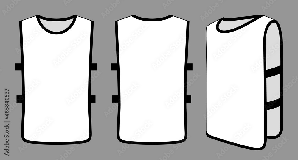 Blank White Soccer Football Training Vest Template on Gray