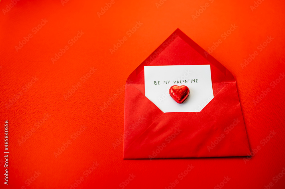 Red envelope with a note 