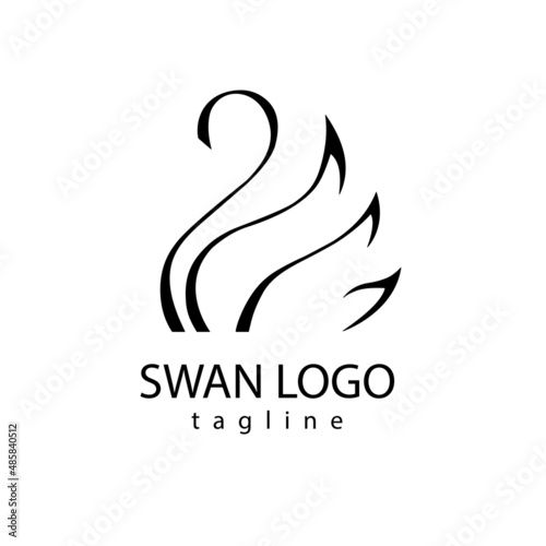 Fototapeta Naklejka Na Ścianę i Meble -  Swan logo design, vector icon