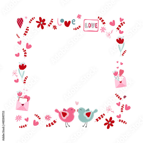 Decorative frame for Valentine's Day in the form of a heart