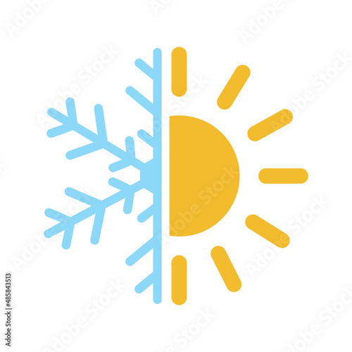 Air con icon, cold and hot temperature, vector illustration symbol