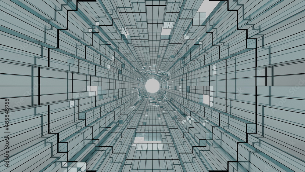 Obraz premium デジタルなトンネルのイメージ