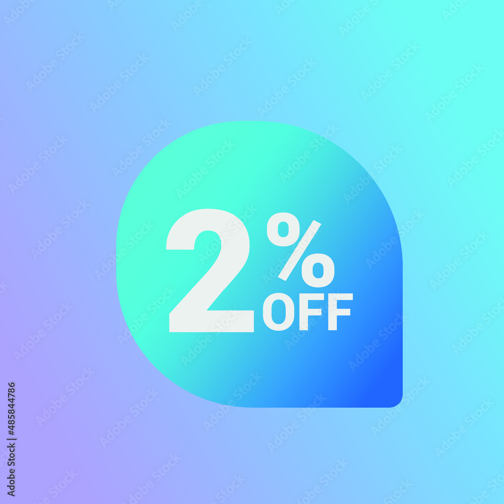2% off Sale banner offer ad discount promotion vector banner. price discount offer. season sale promo sticker colorful background 2% off Sale banner offer ad discount promotion vector banner. price discount offer. season sale promo sticker colorful background