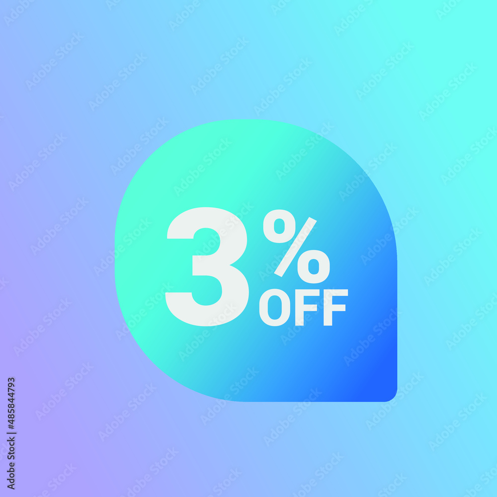 3% off Sale banner offer ad discount promotion vector banner. price discount offer. season sale promo sticker colorful background 3% off Sale banner offer ad discount promotion vector banner. price discount offer. season sale promo sticker colorful background