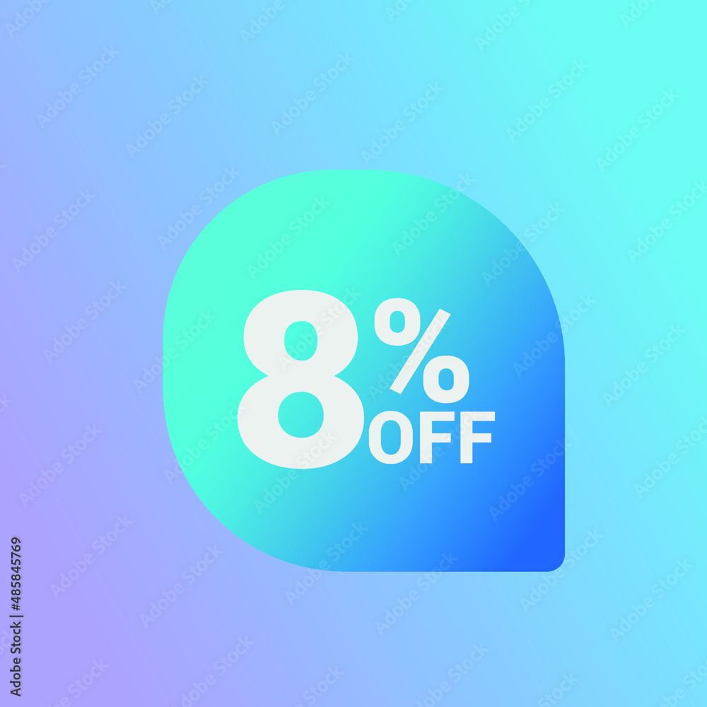8% off Sale banner offer ad discount promotion vector banner. price discount offer. season sale promo sticker colorful background 8% off Sale banner offer ad discount promotion vector banner. price discount offer. season sale promo sticker colorful background