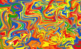 Abstract red, yellow and blue soft liquid gradient background, blur