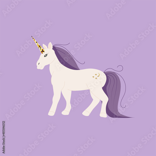 Unicorn with glitter and purple mane