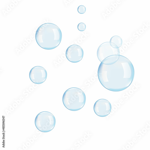 Transparent water realistic glass bubbles. Bubbles PNG. Vector PNG.