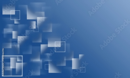 Abstract blue background with white square shapes