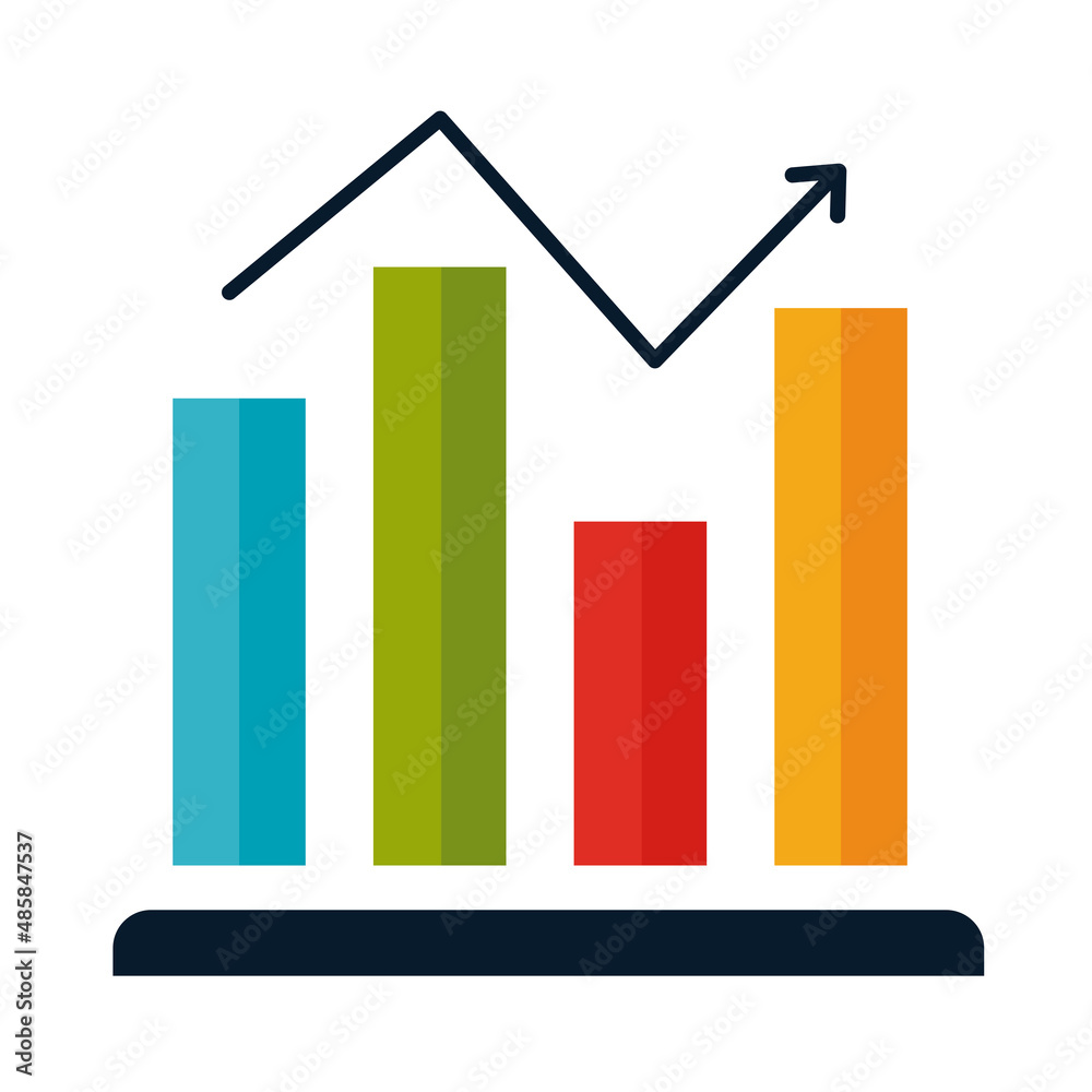 statistics bars with arrow statistics bars with arrow