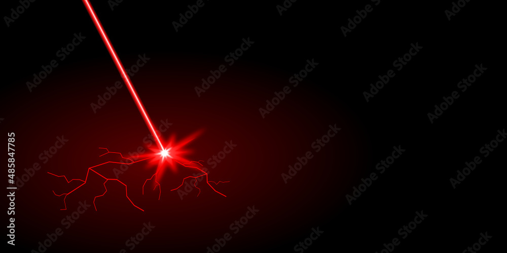 roter Laser Blitz schwarzer Hintergrund