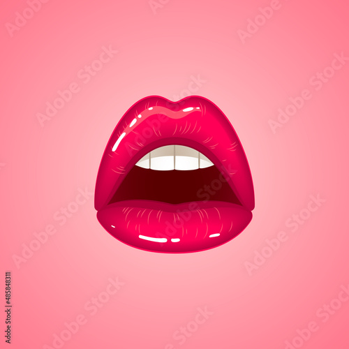 Sexy lips, female beautiful open mouth