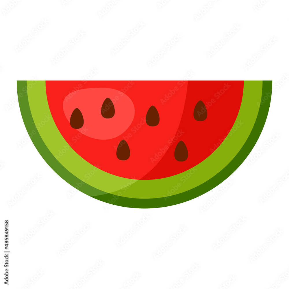 Illustration of ripe watermelon. Summer fruit in decorative style. Illustration of ripe watermelon. Summer fruit in decorative style.
