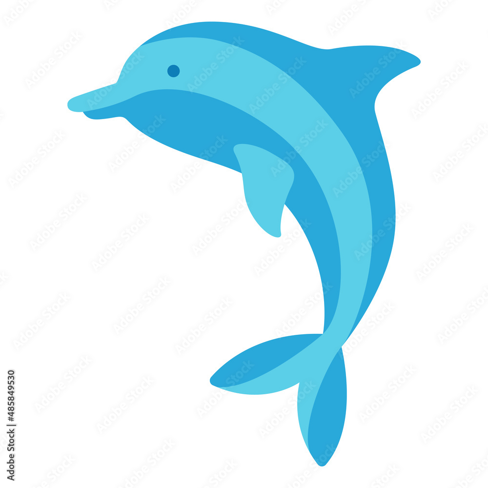 Stylized illustration of dolphin. Marine fauna and wildlife. Stylized illustration of dolphin. Marine fauna and wildlife.