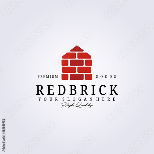 brick home company industry logo vector illustration business template logo graphic design bricklayer