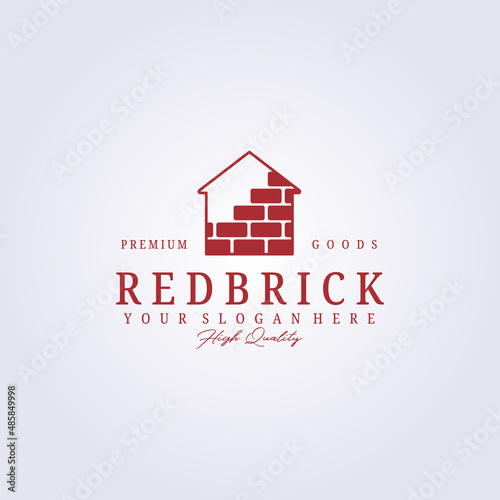 bricklayer home bricks company logo vector illustration design