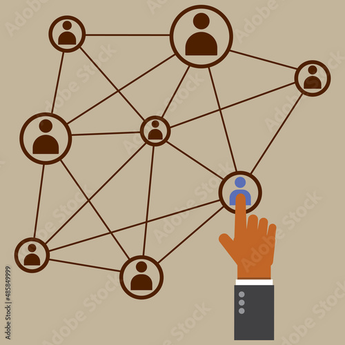 Vector flat design of customer connection