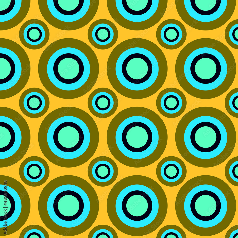 Large and small circles Bright colors Seamless geometrical pattern Retro Vintage design Large and small circles Bright colors Seamless geometrical pattern Retro Vintage design