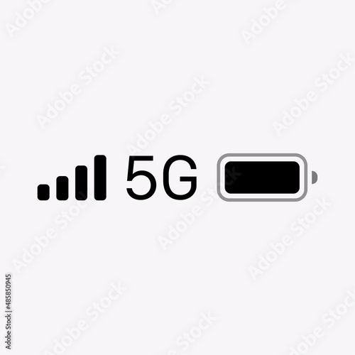 5G bar icon isolated on background. Status bar symbol modern, simple, vector, icon for website design, mobile app, ui. Vector Illustration photo