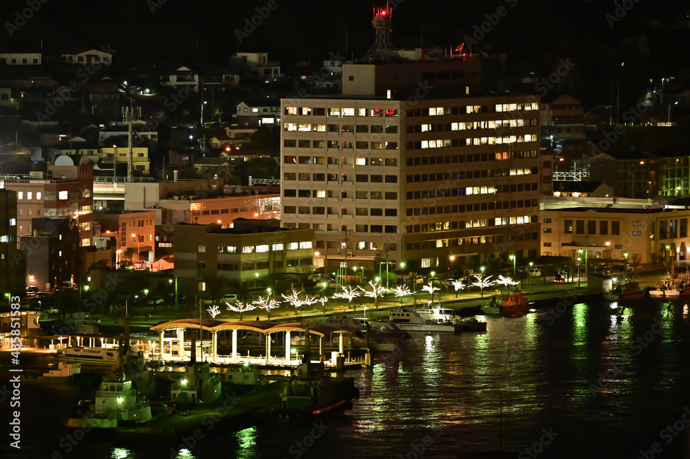 門司港レトロ地区のビル街夜景