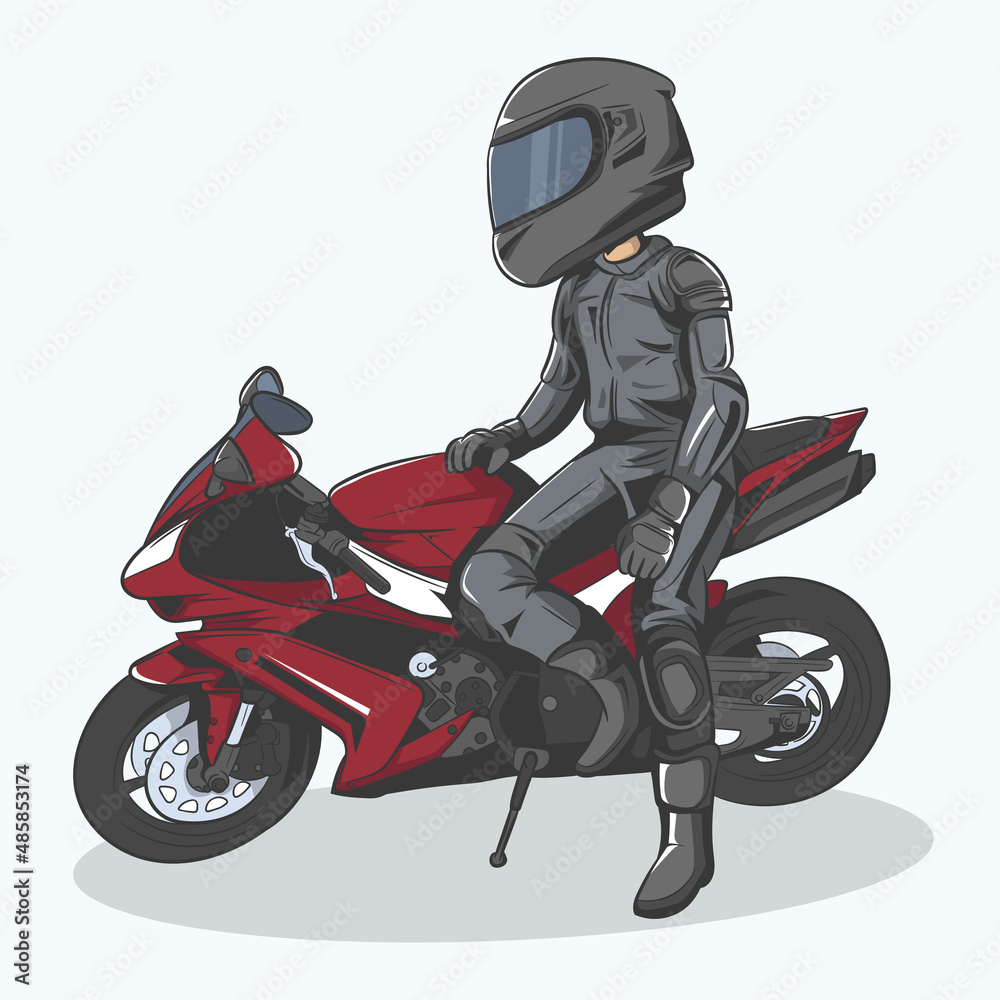 Hand drawing style of motorcycle race. Vector Illustration Hand drawing style of motorcycle race. Vector Illustration