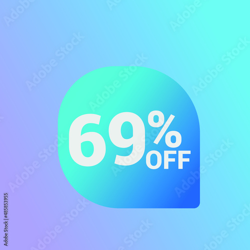 69% off Sale banner offer ad discount promotion vector banner. price discount offer. season sale promo sticker colorful background