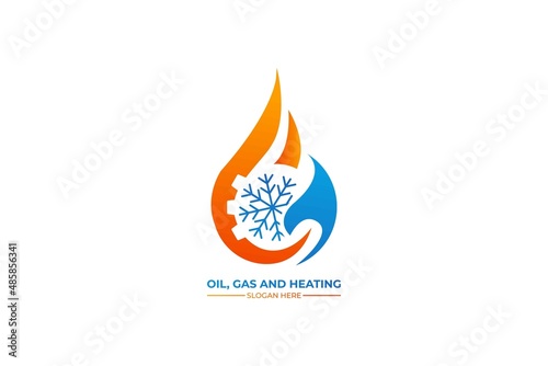 HVAC, oil, gas, air condition and heating logo. 