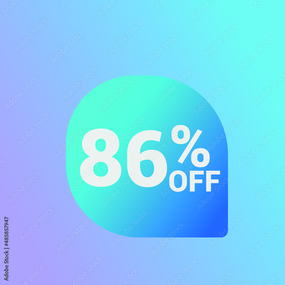 86% off Sale banner offer ad discount promotion vector banner. price discount offer. season sale promo sticker colorful background 86% off Sale banner offer ad discount promotion vector banner. price discount offer. season sale promo sticker colorful background