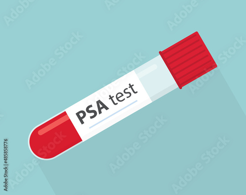 PSA test tube with blood sample- vector illustration photo