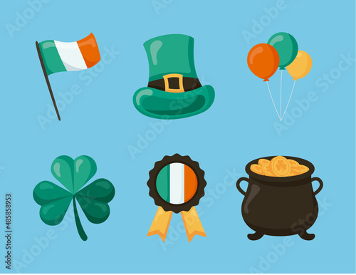 st patricks day icons set