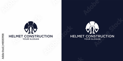 logo design inspiration construction and bridge worker safety helmet