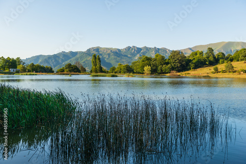 Beautiful landscape with Tsover lake and mountains, Armenia photo