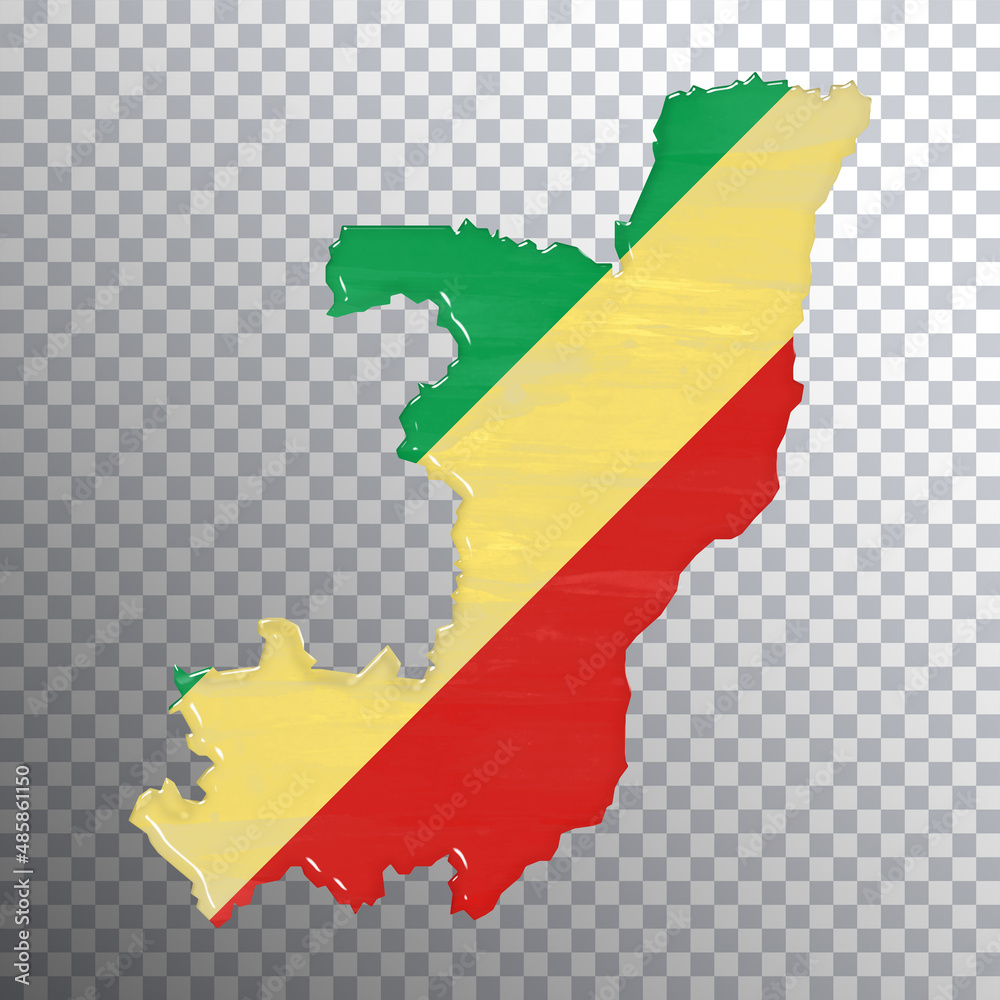 Congo flag and map, transparent background Stock Photo | Adobe Stock