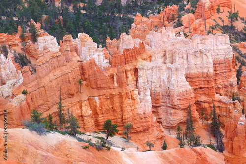 Bryce canyon National Park stunning landscape in Utah, USA. Bryce Canyon in Southwestern Utah is famous for the largest collection of Iron-rich, limy sediments hoodoos the distinctive rock formations. photo