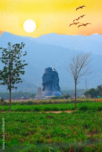 BEAUTIFUL ISHA YOGA ADIYOGI SHIVA STATUE PHOTO photo