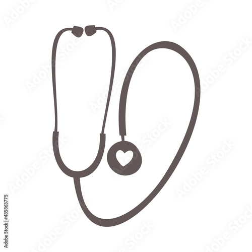 Stethoscope. Medical instrument icon. Isolated vector image on a white background.