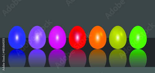Colorful Easter chocolate eggs set