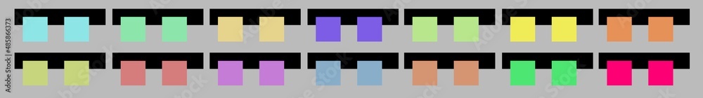 NFT Accessories set of Different colors HORNED RIM GLASSES, non fungible tokens crypto art, cryptopunk concept on background