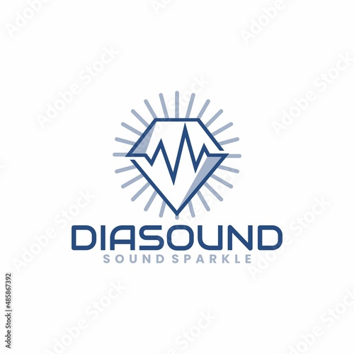 simple diamond logo and sound or rhythm. vector illustration for business logo or icon