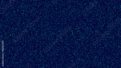 Dots texture with noise effect. Abstract halftone background. Vector glitch backdrop. Digital screen with matrix or binary code.