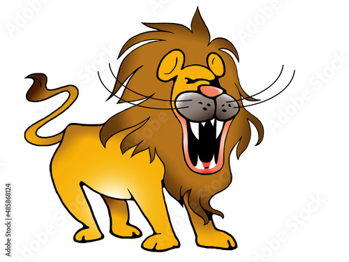 Fototapeta Naklejka Na Ścianę i Meble -  Illustration of a roaring lion