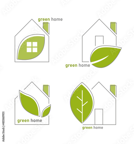 Green Home Logo Set